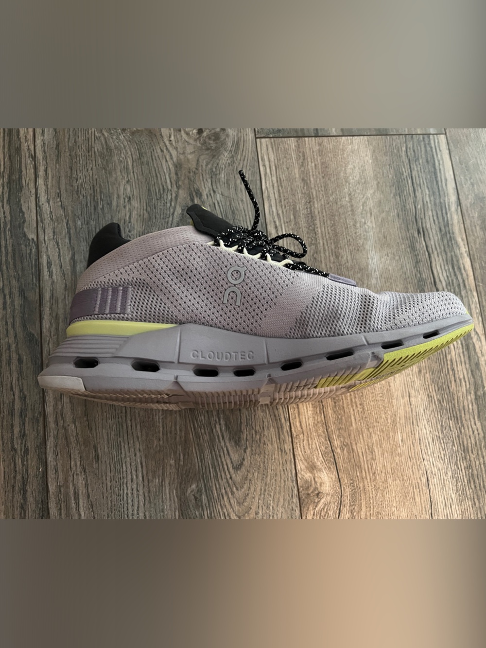 On Running Women's CloudTec Running Shoe in Light Gray with Yellow Accent
